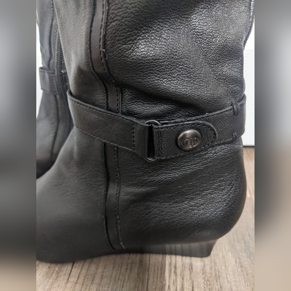 #33.Cirka Joan David Leather Wedge Tall Boots: Size: 9 1/2M. READ - Picture 6 of 17